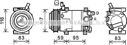 Prasco HYK323 - Компрессор кондиционера autospares.lv