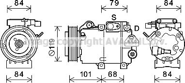 Prasco HYK374 - Компрессор кондиционера autospares.lv