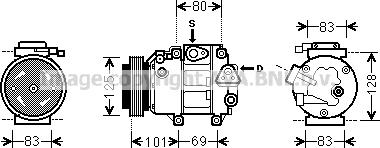 Prasco HYK240 - Компрессор кондиционера autospares.lv