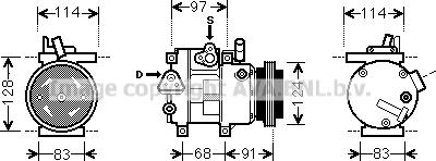 Prasco HYK256 - Компрессор кондиционера autospares.lv