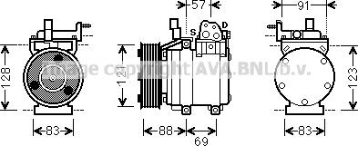 Prasco HYK258 - Компрессор кондиционера autospares.lv