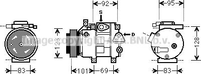 Prasco HYK214 - Компрессор кондиционера autospares.lv