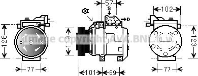 Prasco HYK222 - Компрессор кондиционера autospares.lv