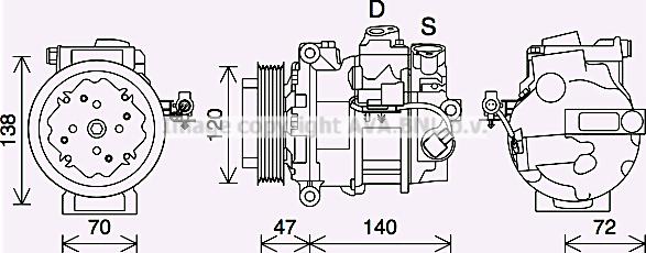 Prasco JRK057 - Компрессор кондиционера autospares.lv