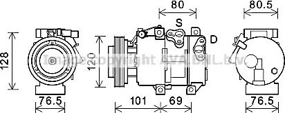 Prasco KAAK218 - Компрессор кондиционера autospares.lv