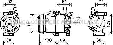 Prasco KAK144 - Компрессор кондиционера autospares.lv