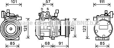 Prasco KAK145 - Компрессор кондиционера autospares.lv