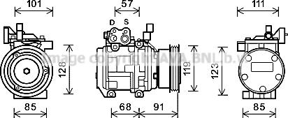 Prasco KAK155 - Компрессор кондиционера autospares.lv