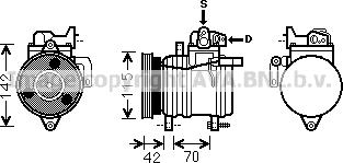 Prasco KAK121 - Компрессор кондиционера autospares.lv