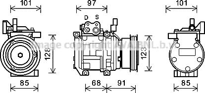 Prasco KAK208 - Компрессор кондиционера autospares.lv