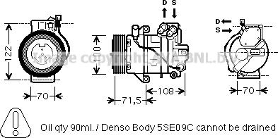 Prasco MCK008 - Компрессор кондиционера autospares.lv