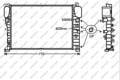 Prasco ME039R005 - Радиатор, охлаждение двигателя autospares.lv