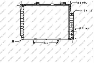 Prasco ME035R011 - Радиатор, охлаждение двигателя autospares.lv