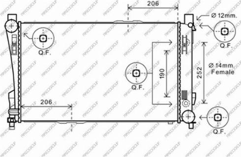 Prasco ME027R012 - Радиатор, охлаждение двигателя autospares.lv