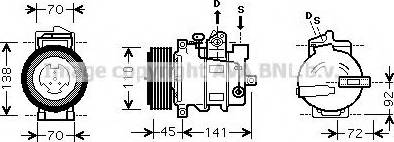 Prasco MSAK432 - Компрессор кондиционера autospares.lv