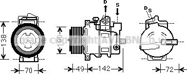 Prasco MSAK566 - Компрессор кондиционера autospares.lv