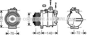 Prasco MSAK568 - Компрессор кондиционера autospares.lv