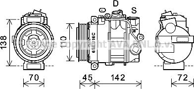 Prasco MSAK614 - Компрессор кондиционера autospares.lv