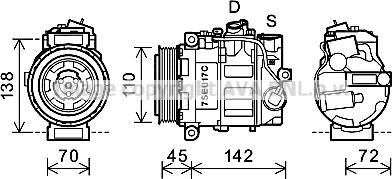 Prasco MSAK615 - Компрессор кондиционера autospares.lv