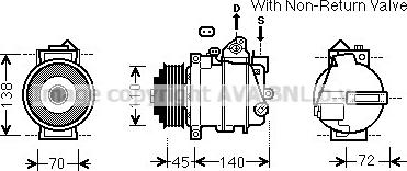 Prasco MSAK672 - Компрессор кондиционера autospares.lv