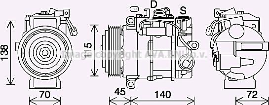 Prasco MSAK710 - Компрессор кондиционера autospares.lv