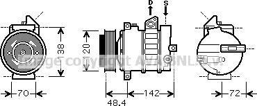 Prasco MSK437 - Компрессор кондиционера autospares.lv