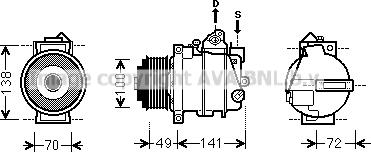 Prasco MSK560 - Компрессор кондиционера autospares.lv