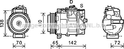 Prasco MSK580 - Компрессор кондиционера autospares.lv