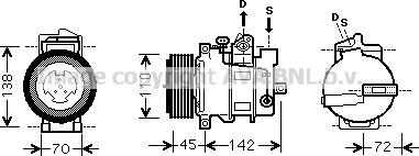 Prasco MSK570 - Компрессор кондиционера autospares.lv