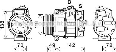 Prasco MSK644 - Компрессор кондиционера autospares.lv