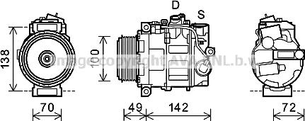 Prasco MSK602 - Компрессор кондиционера autospares.lv