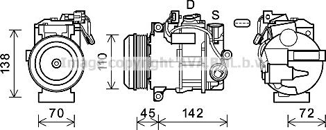 Prasco MSK682 - Компрессор кондиционера autospares.lv