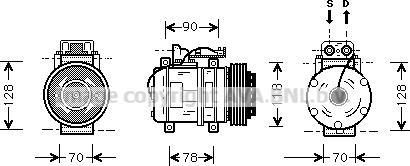 Prasco MSK275 - Компрессор кондиционера autospares.lv