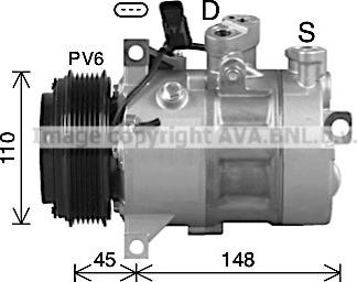 Prasco MSK747 - Компрессор кондиционера autospares.lv