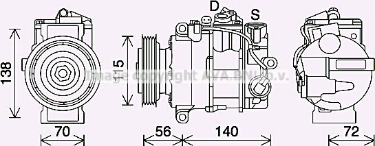 Prasco MSK704 - Компрессор кондиционера autospares.lv