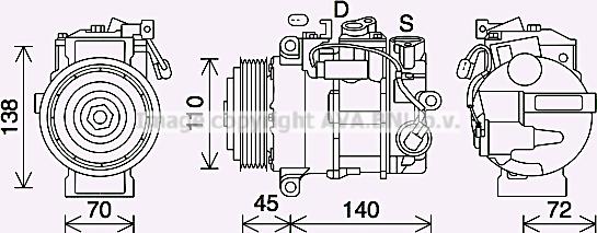 Prasco MSK705 - Компрессор кондиционера autospares.lv