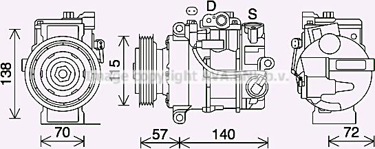 Prasco MSK706 - Компрессор кондиционера autospares.lv