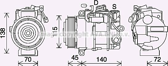 Prasco MSK710 - Компрессор кондиционера autospares.lv