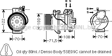 Prasco MTAK249 - Компрессор кондиционера autospares.lv