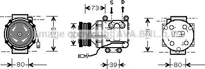 Prasco MZAK170 - Компрессор кондиционера autospares.lv