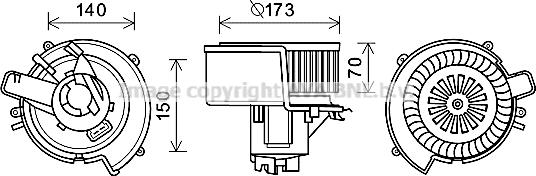 Prasco OL8639 - Электродвигатель, вентиляция салона autospares.lv