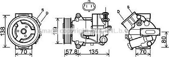 Prasco OLAK496 - Компрессор кондиционера autospares.lv