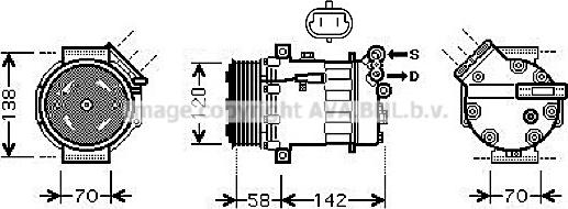 Prasco OLAK448 - Компрессор кондиционера autospares.lv