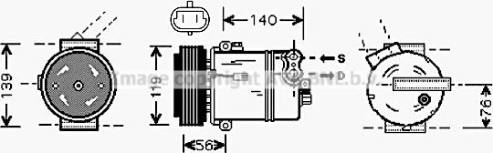 Prasco OLAK463 - Компрессор кондиционера autospares.lv