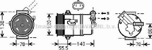 Prasco OLK498 - Компрессор кондиционера autospares.lv