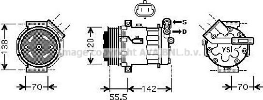 Prasco OLK447 - Компрессор кондиционера autospares.lv