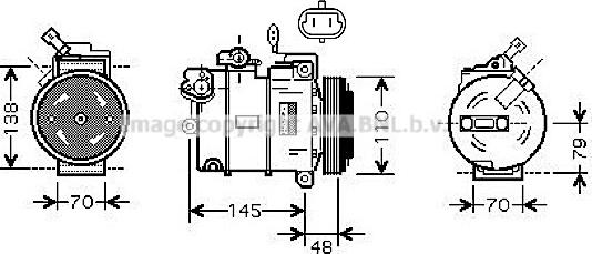 Prasco OLK459 - Компрессор кондиционера autospares.lv