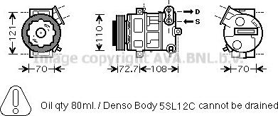 Prasco OLK419 - Компрессор кондиционера autospares.lv