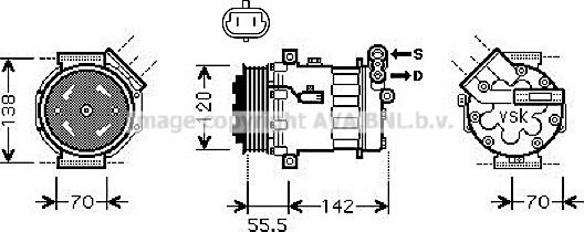 Prasco OLK586 - Компрессор кондиционера autospares.lv