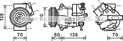 Prasco OLK616 - Компрессор кондиционера autospares.lv